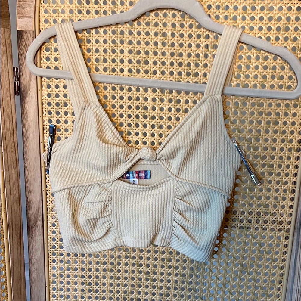 Cream Ribbed Women’s Top